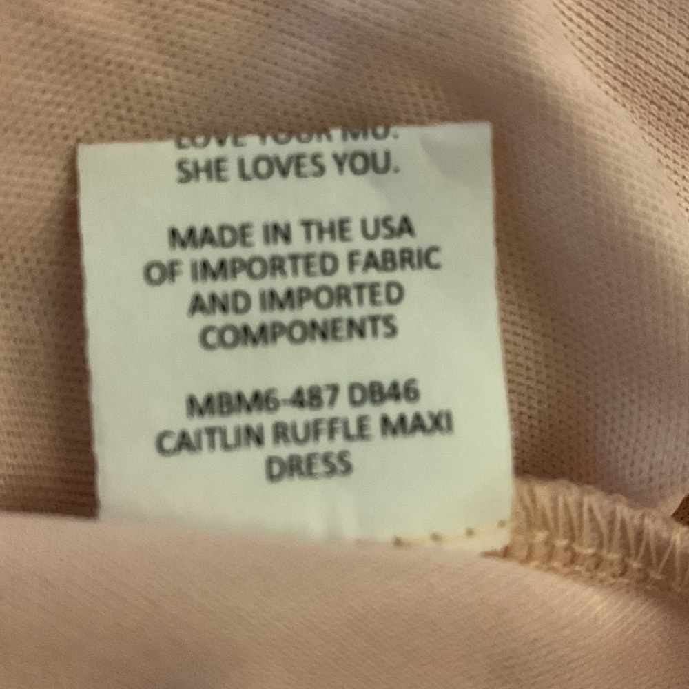 Show Me Your Mumu Caitlin Maxi In Soft Beige Chiffon Size XL New - Picture 6 of 7